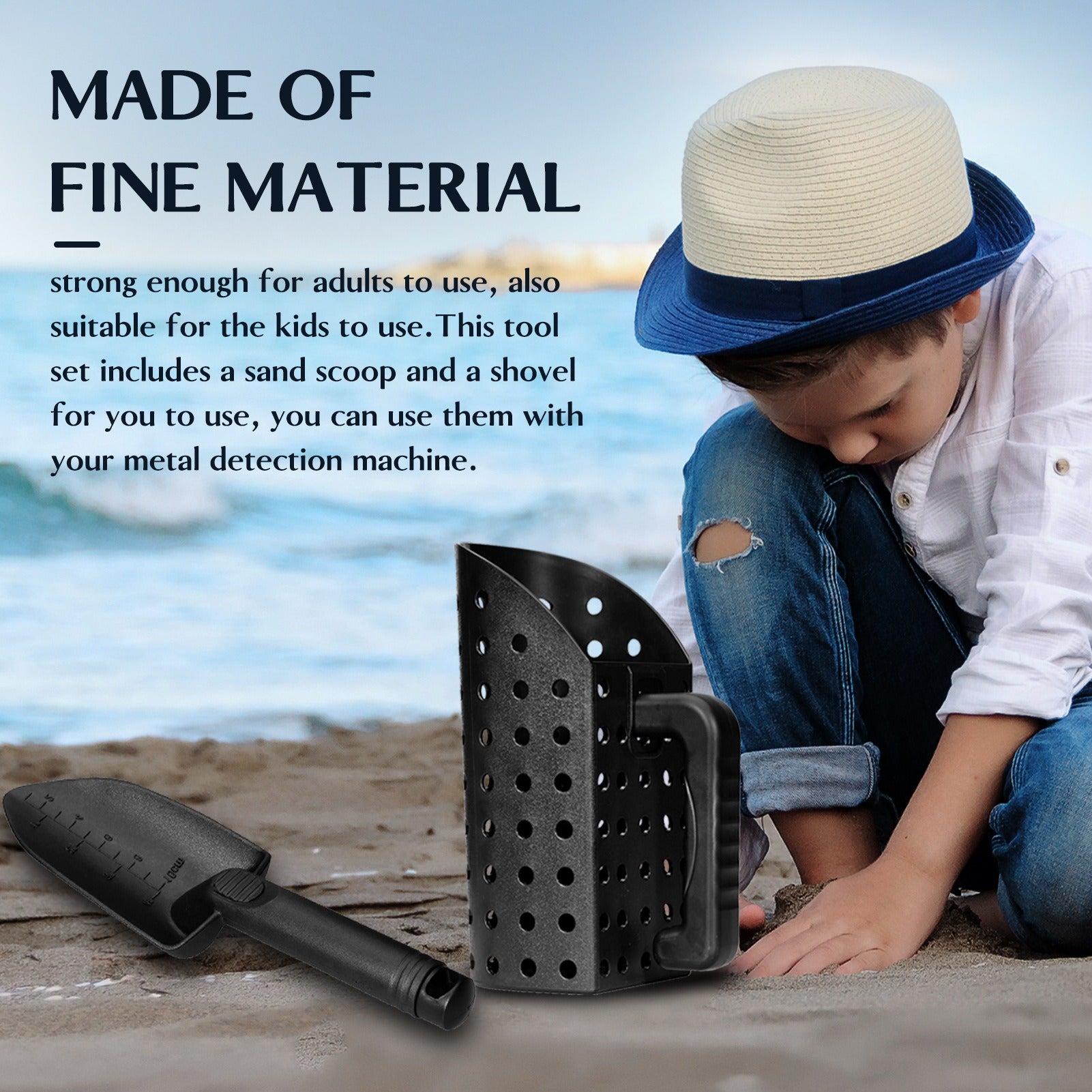 Metal Detecting Sand Scoop & Belt Holster Kit